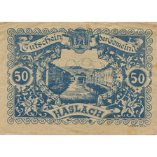 Banknote, Austria, Haslach, 50 Heller, rue 1920-12-31, EF(40-45), Mehl:FS 355