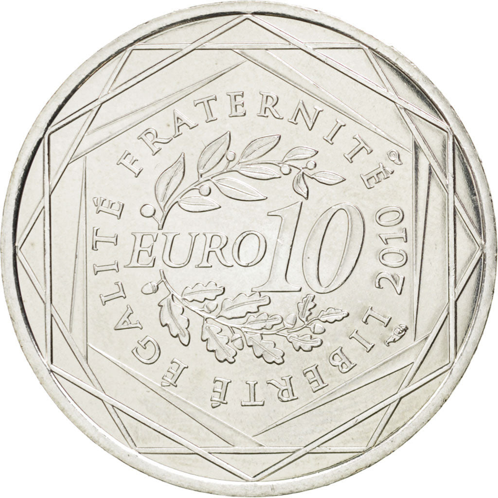 FRANCE, 10 Euro, 2010, Paris, KM #1652, MS(63), Silver, 29, 10.05