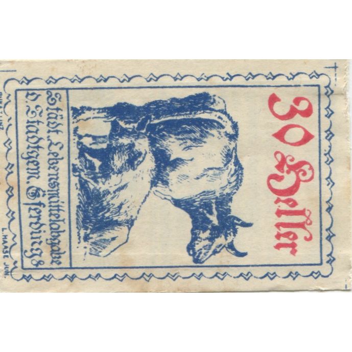 Banknote, Austria, Eferding, 30 Heller, Bovin, 1920 AU(55-58) Mehl:FS 152Va