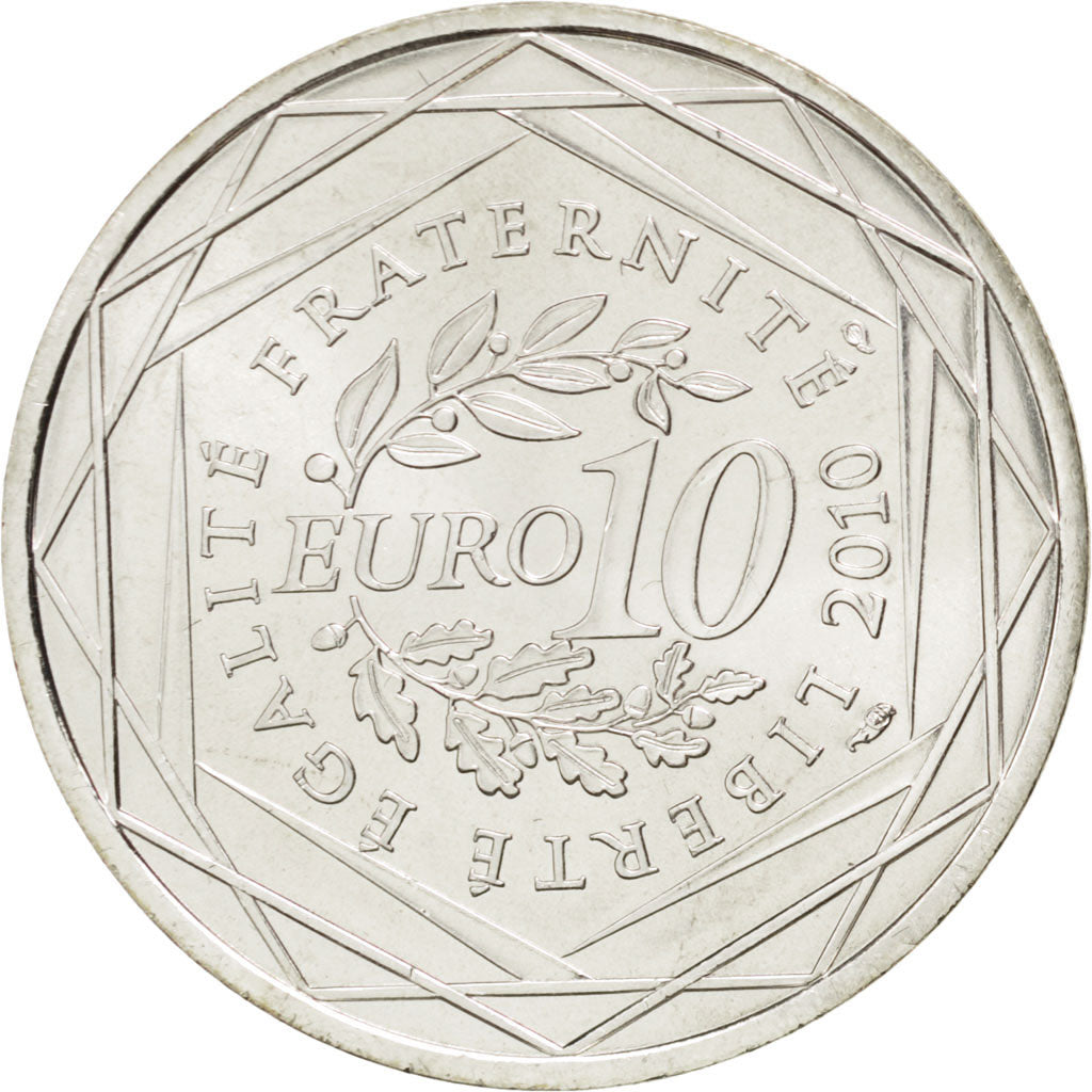 FRANCE, 10 Euro, 2010, Paris, KM #1665, MS(63), Silver, 29, 10.00