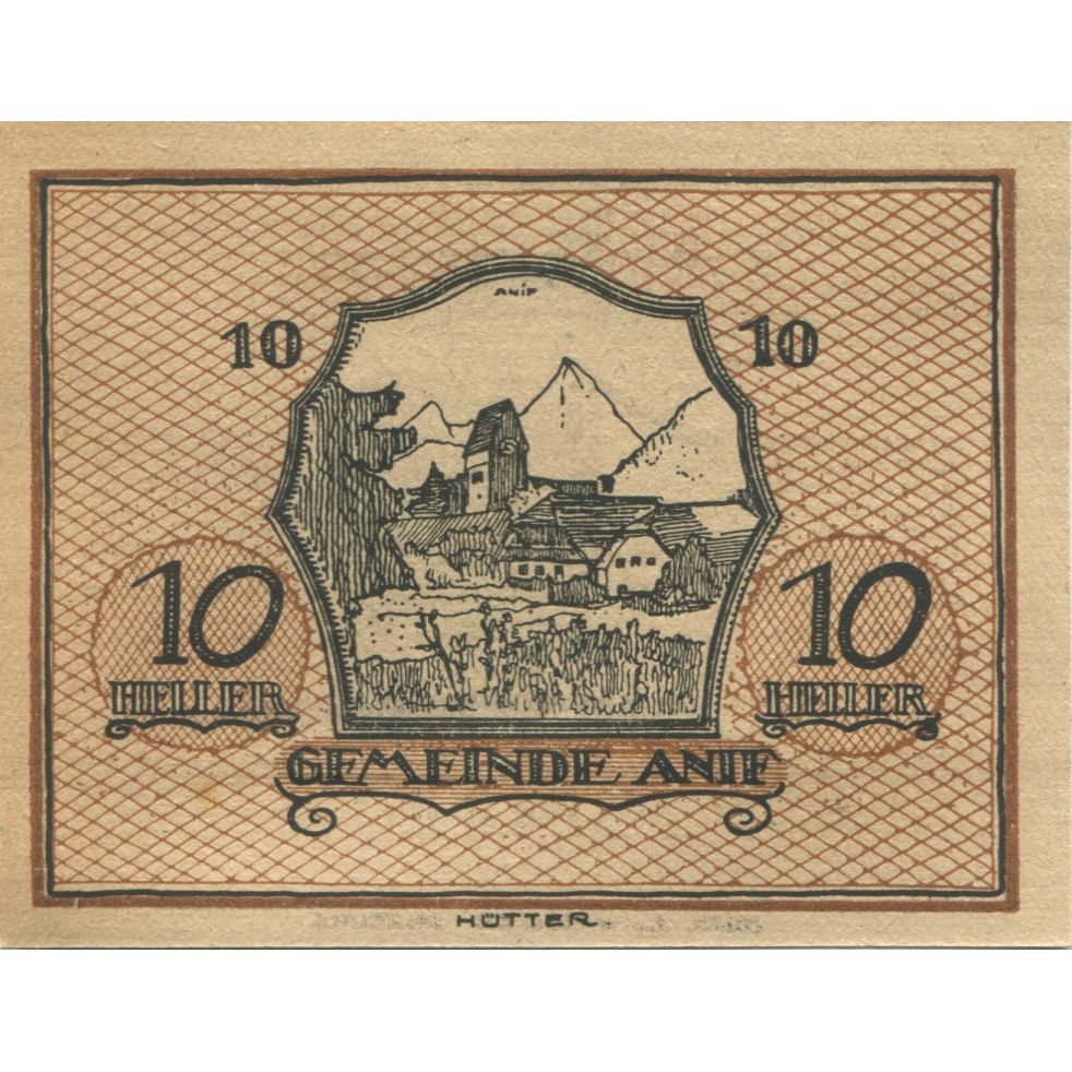 Banknote, Austria, Anif, 10 Heller, village 1920-12-15, UNC(63), Mehl:FS 43a