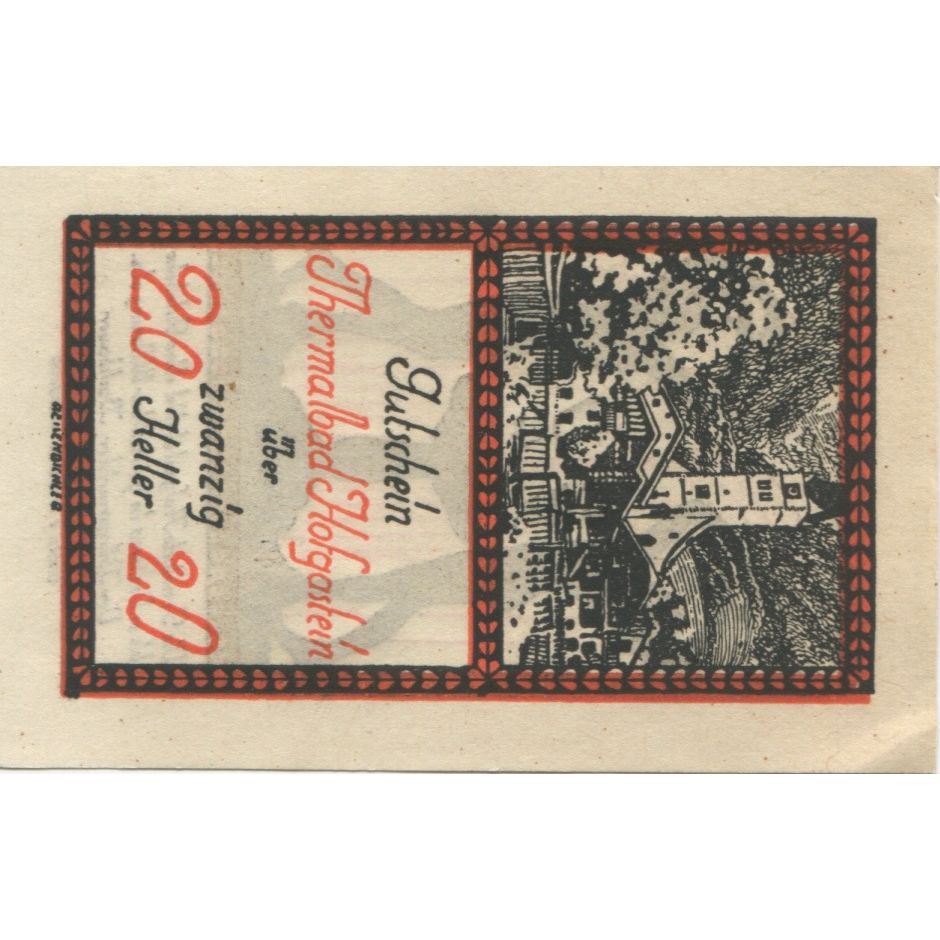 Biljet, Oostenrijk, Hofgastein, 20 Heller, village 1920-12-31, SPL Mehl:FS 384Ia