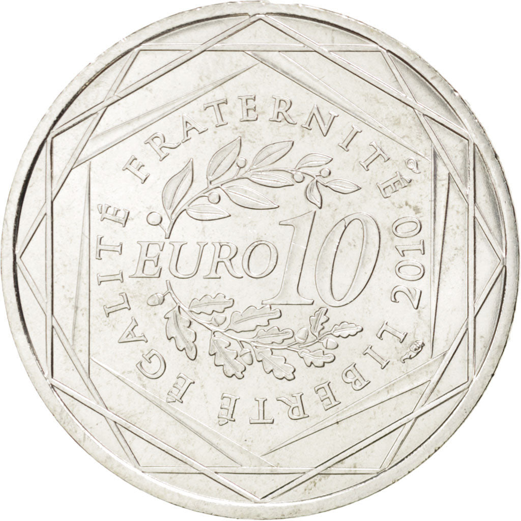 FRANCE, 10 Euro, 2010, Paris, KM #1659, MS(63), Silver, 29, 10.00