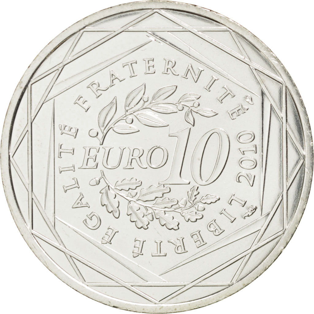FRANCE, 10 Euro, 2010, Paris, KM #1662, MS(63), Silver, 29, 10.00
