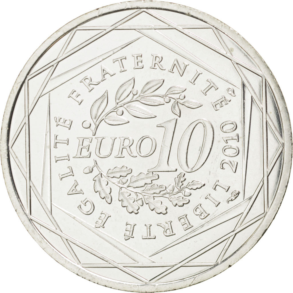 FRANCE, 10 Euro, 2010, Paris, KM #1655, MS(63), Silver, 29, 10.00