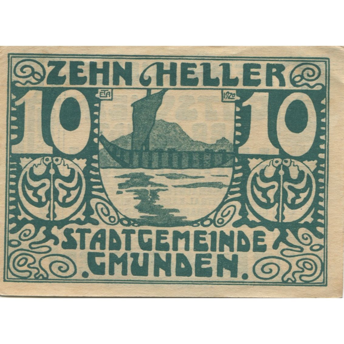 Biljet, Oostenrijk, Gmunden, 10 Heller, mer, 1920-03-31, SPL Mehl:FS 240IIb