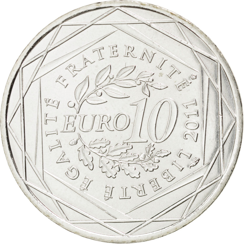 FRANCE, 10 Euro, 2011, Paris, KM #1729, MS(63), Silver, 29, 10.00
