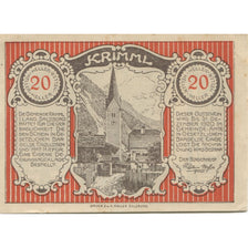 Banknote, Austria, Krimml, 20 Heller, Eglise, 1920 AU(55-58) Mehl:FS 483a