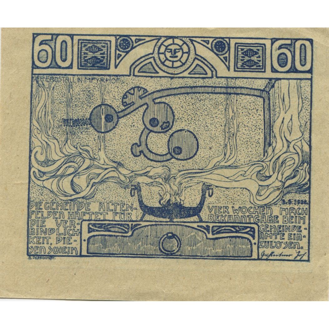 Banknote, Austria, Altenfelden, 60 Heller, feu, 1920, UNC(63) Mehl:FS 27Ic