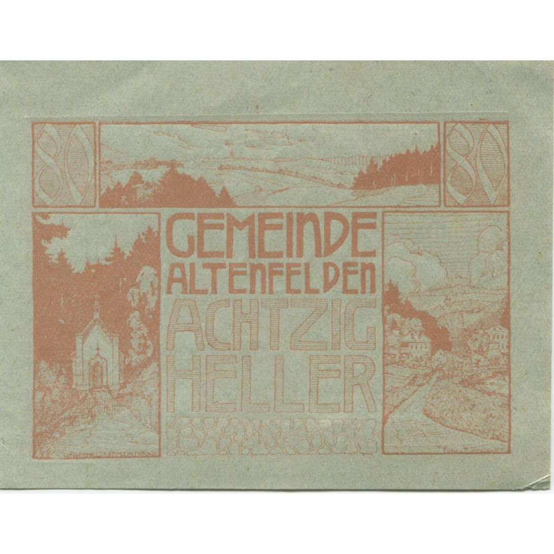 Geldschein, Österreich, Altenfelden, 80 Heller, chemin 1920 UNZ- Mehl:FS 27Ic