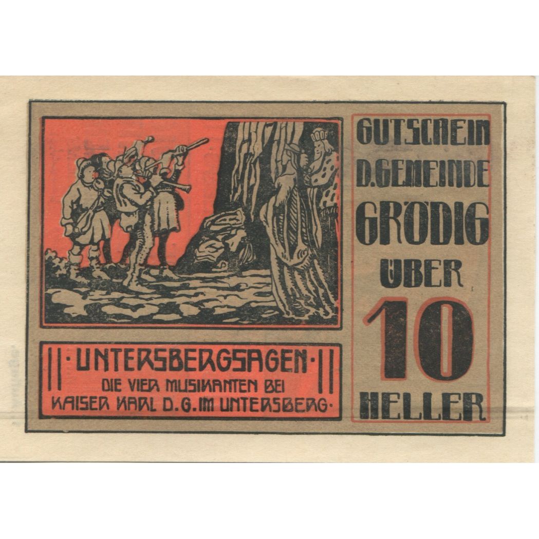 Geldschein, Österreich, Grödig, 10 Heller, roi 1920-12-31, UNZ- Mehl:FS 290a