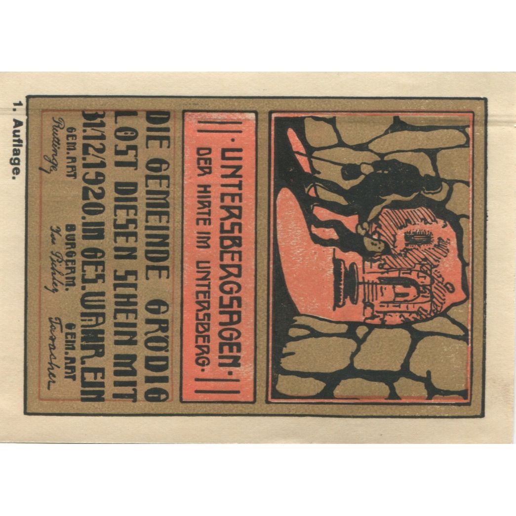 Geldschein, Österreich, Grödig, 10 Heller, roi 1920-12-31, UNZ- Mehl:FS 290a