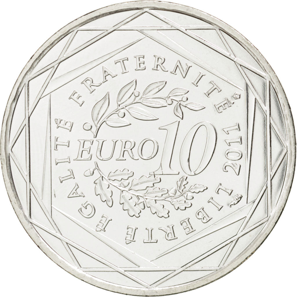 FRANCE, 10 Euro, 2011, Paris, KM #1745, MS(63), Silver, 29, 10.00