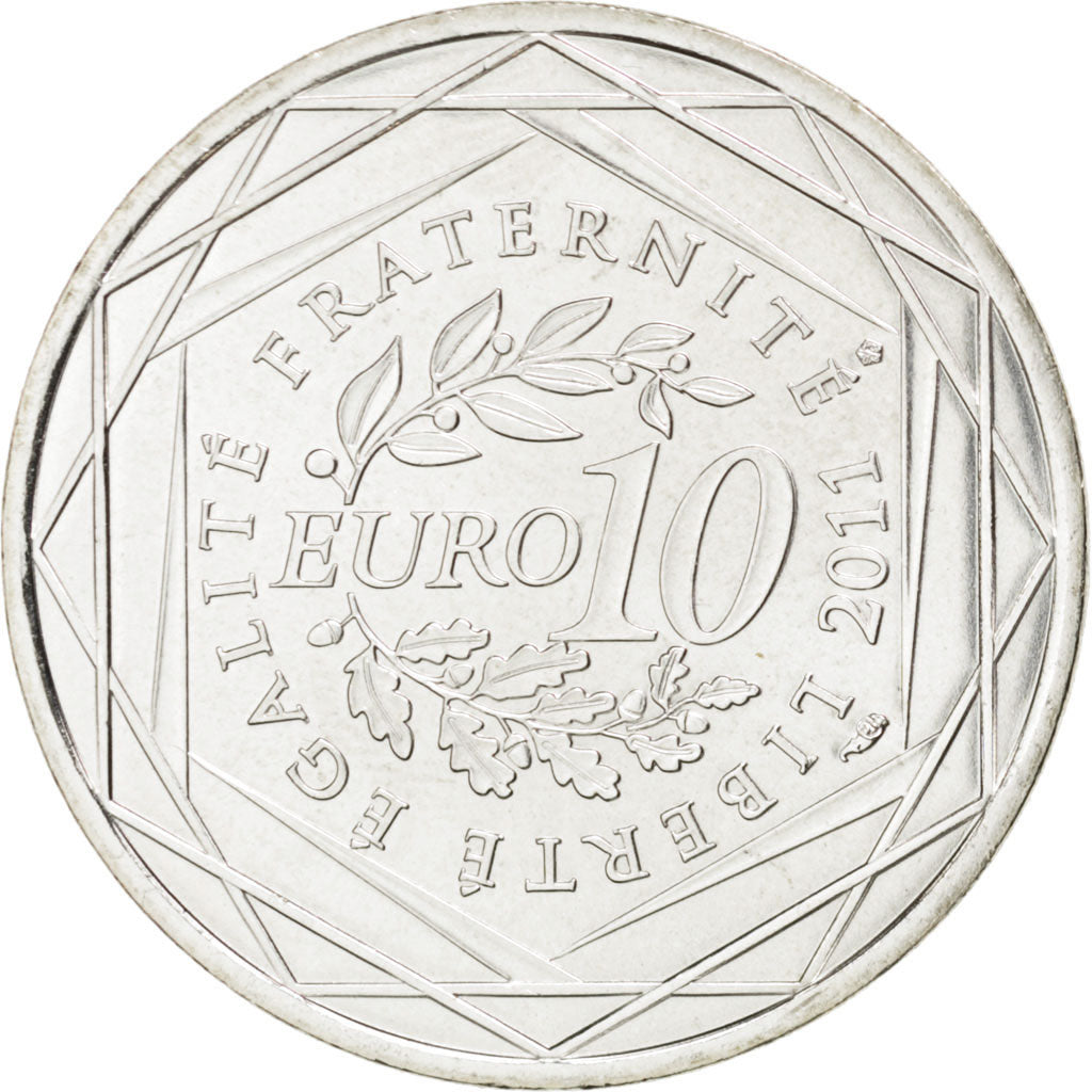 FRANCE, 10 Euro, 2011, Paris, KM #1734, MS(63), Silver, 29, 10.00