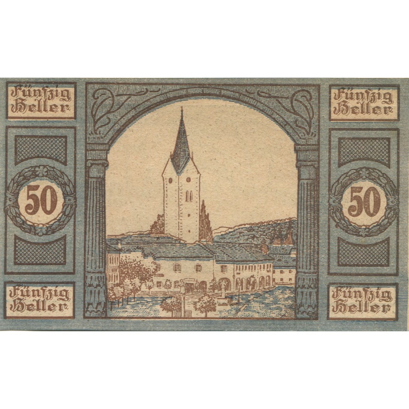 Geldschein, Österreich, Aigen, 50 Heller, Blason 1920 UNZ- Mehl:FS 121