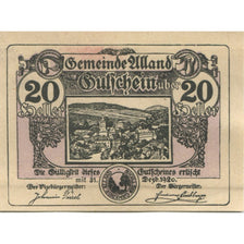 Banknote, Austria, Alland, 20 Heller, village, 1920 UNC(63) Mehl:FS 19a