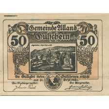 Banknote, Austria, Alland, 50 Heller, Eglise 1920-12-31, UNC(63), Mehl:FS 19a