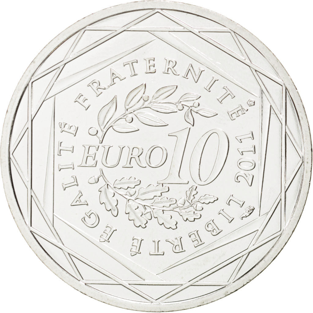 FRANCE, 10 Euro, 2011, Paris, KM #1735, MS(63), Silver, 29, 10.00