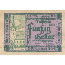 Banconote, Austria, Gampern, 50 Heller, Eglise, 1920, SPL, Mehl:FS 221
