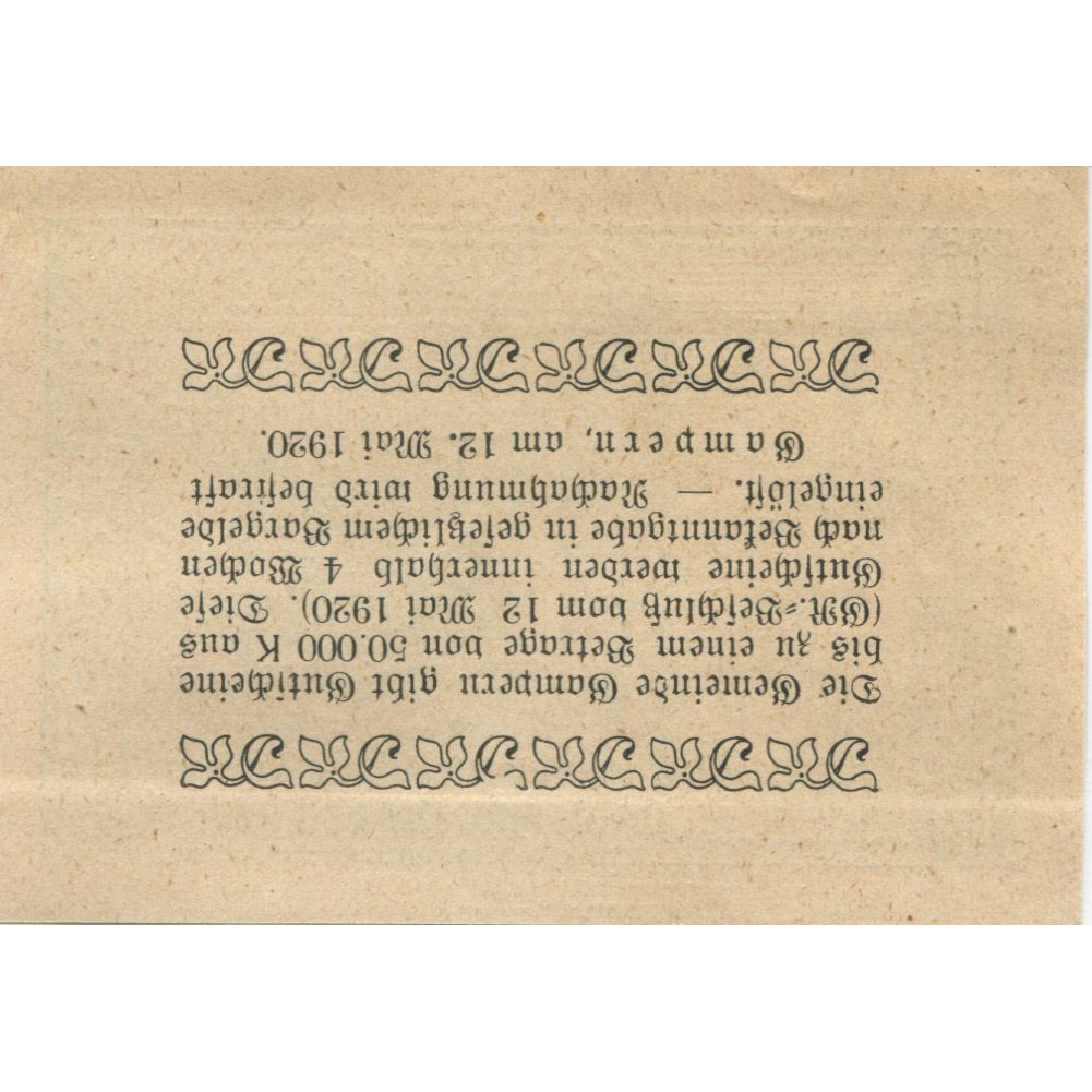 Banconote, Austria, Gampern, 50 Heller, Eglise, 1920, SPL, Mehl:FS 221