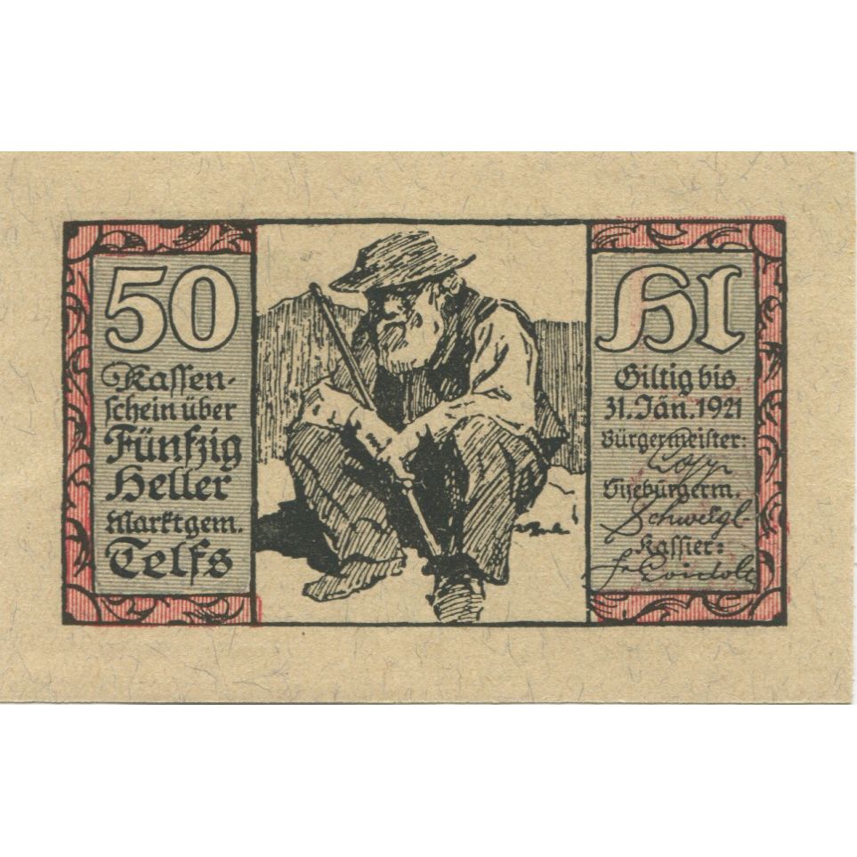 Banknote, Austria, Telfs, 50 Heller, chalet 1921-01-31, UNC(63) Mehl:FS 1061a