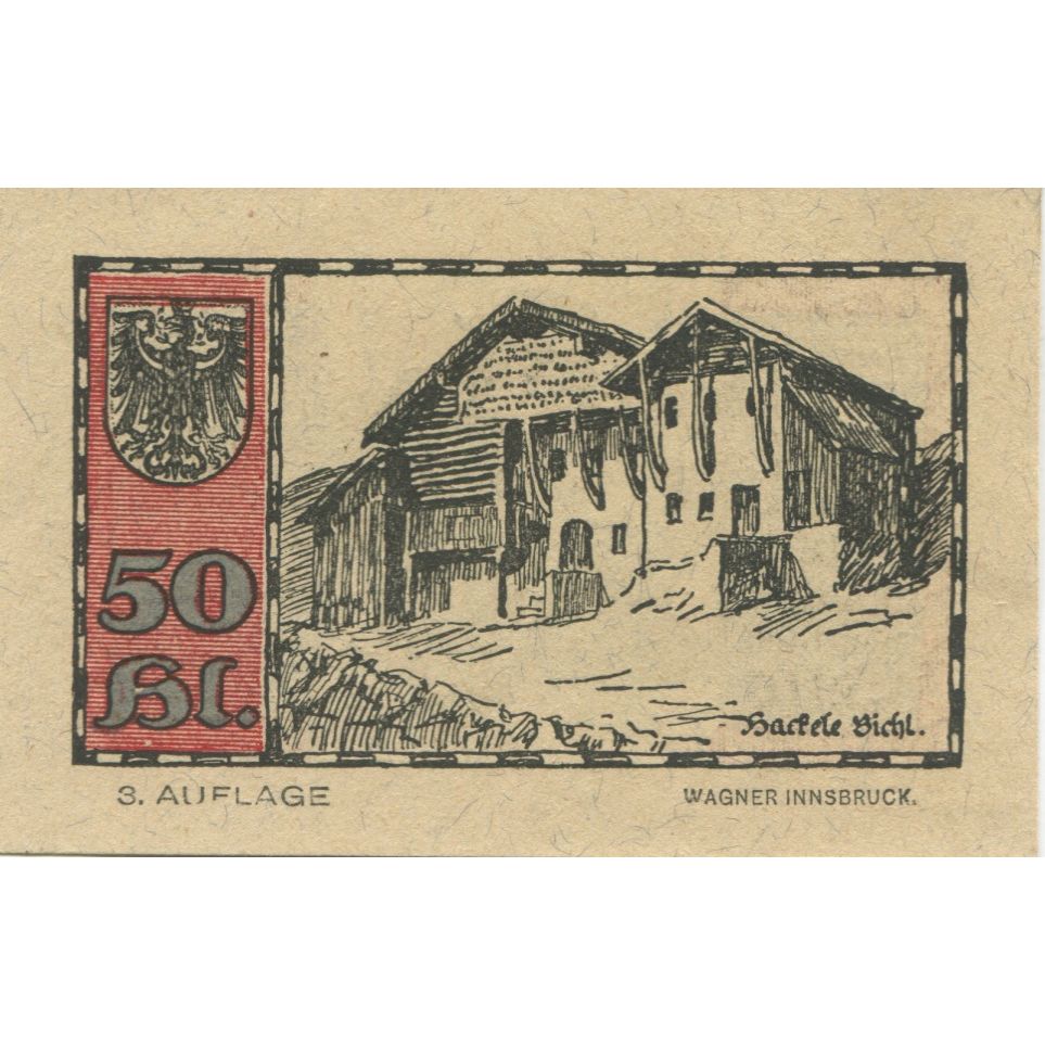 Banknote, Austria, Telfs, 50 Heller, chalet 1921-01-31, UNC(63) Mehl:FS 1061a