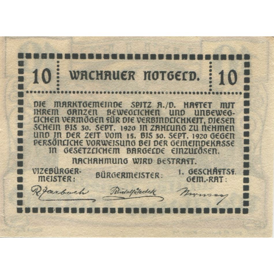 Nota, Áustria, Arnsdorf, 10 Heller, paysage 1920-12-31, UNC(63) Mehl:FS 1122