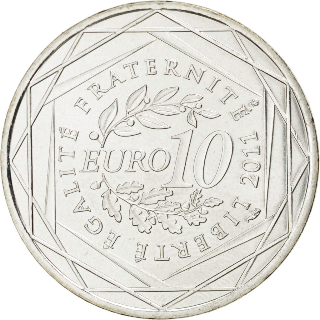 FRANCE, 10 Euro, 2011, Paris, KM #1739, MS(63), Silver, 29, 10.00