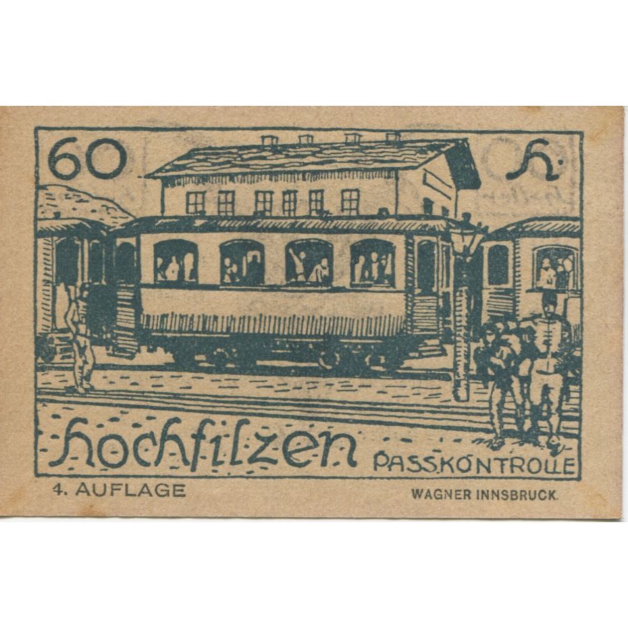 Geldschein, Österreich, Hochfilzen, 60 Heller, fruit, 1921, UNZ-, Mehl:FS 382c