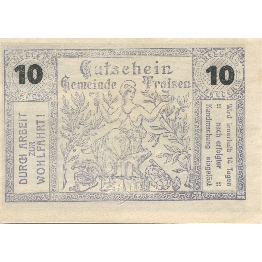 Banknote, Austria, Traisen, 10 Heller, Usine, 1920, UNC(63), Mehl:FS 1076 IIc