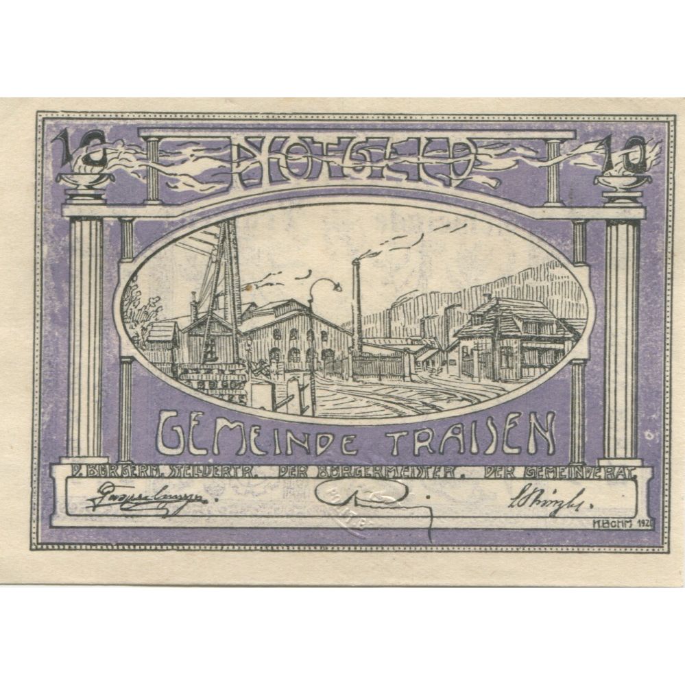 Banknote, Austria, Traisen, 10 Heller, Usine, 1920, UNC(63), Mehl:FS 1076 IIc