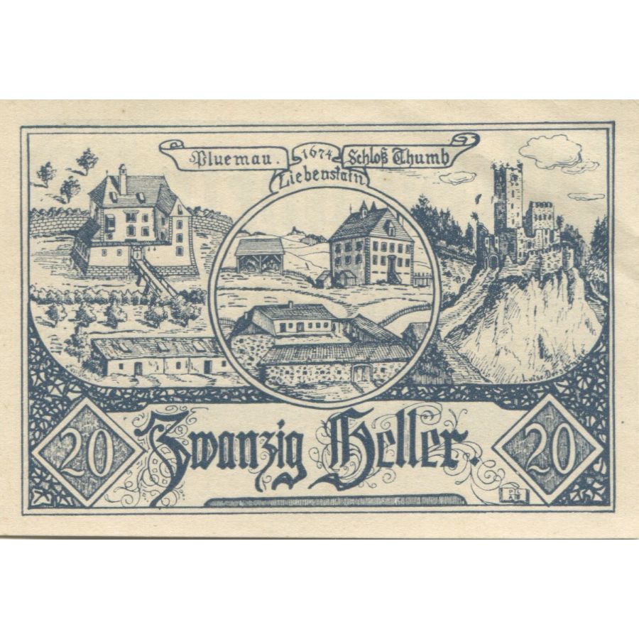 Banknote, Austria, Altenfelden, 20 Heller, Eglise, 1920 UNC(63) Mehl:FS 27Ib