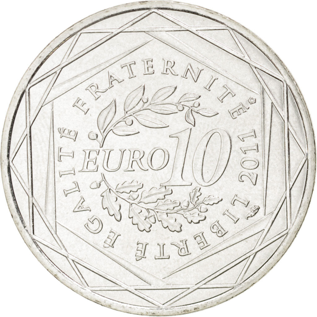 FRANCE, 10 Euro, 2011, Paris, KM #1749, MS(63), Silver, 29, 10.00