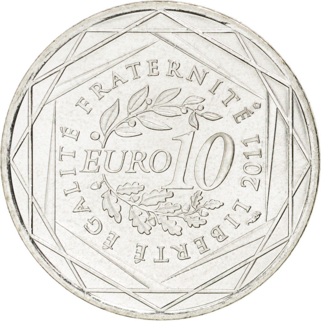 FRANCE, 10 Euro, 2011, Paris, KM #1752, MS(63), Silver, 29, 10.00