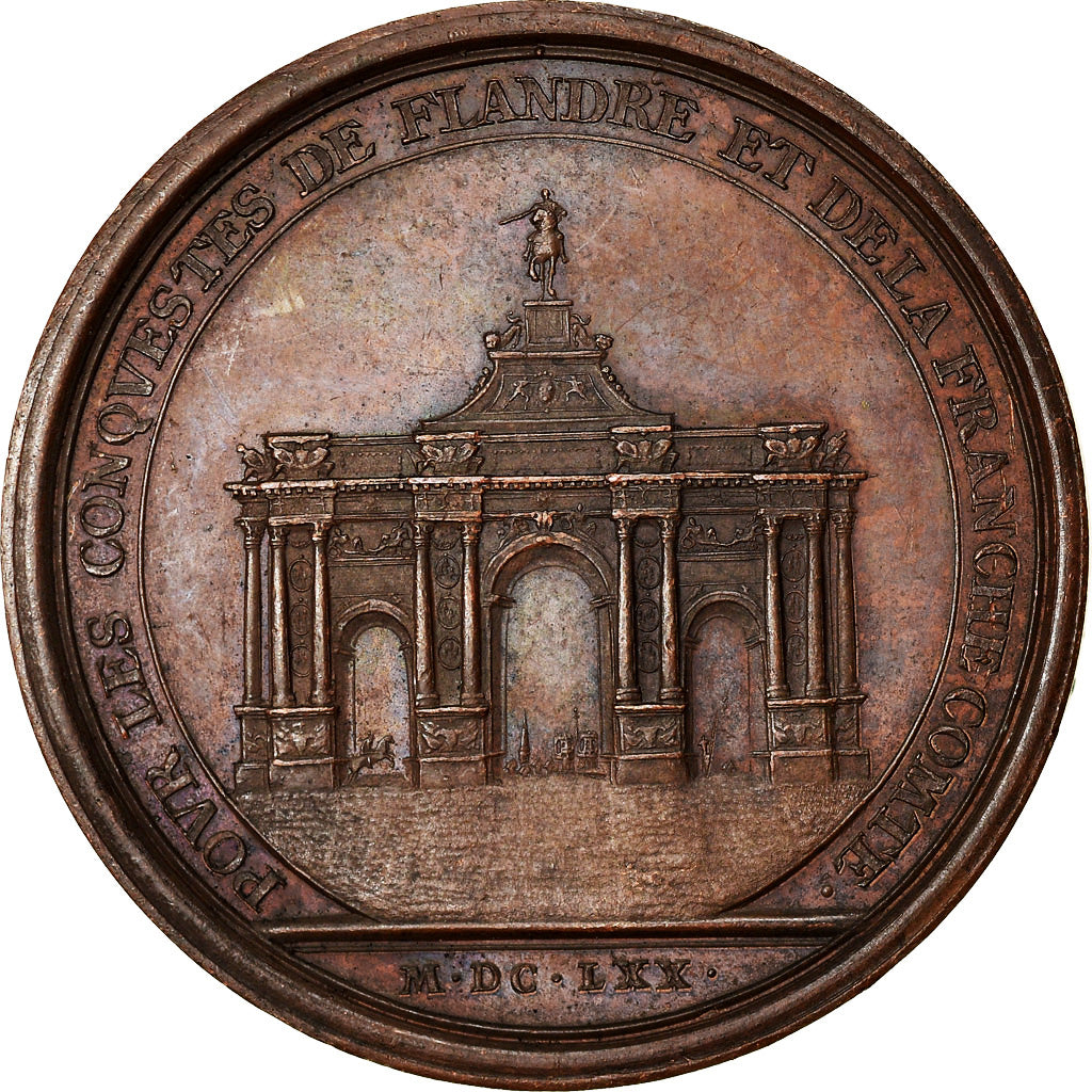 France, Médaille, Louis XIV, Conquêtes de Flandre et de la Franche Comté