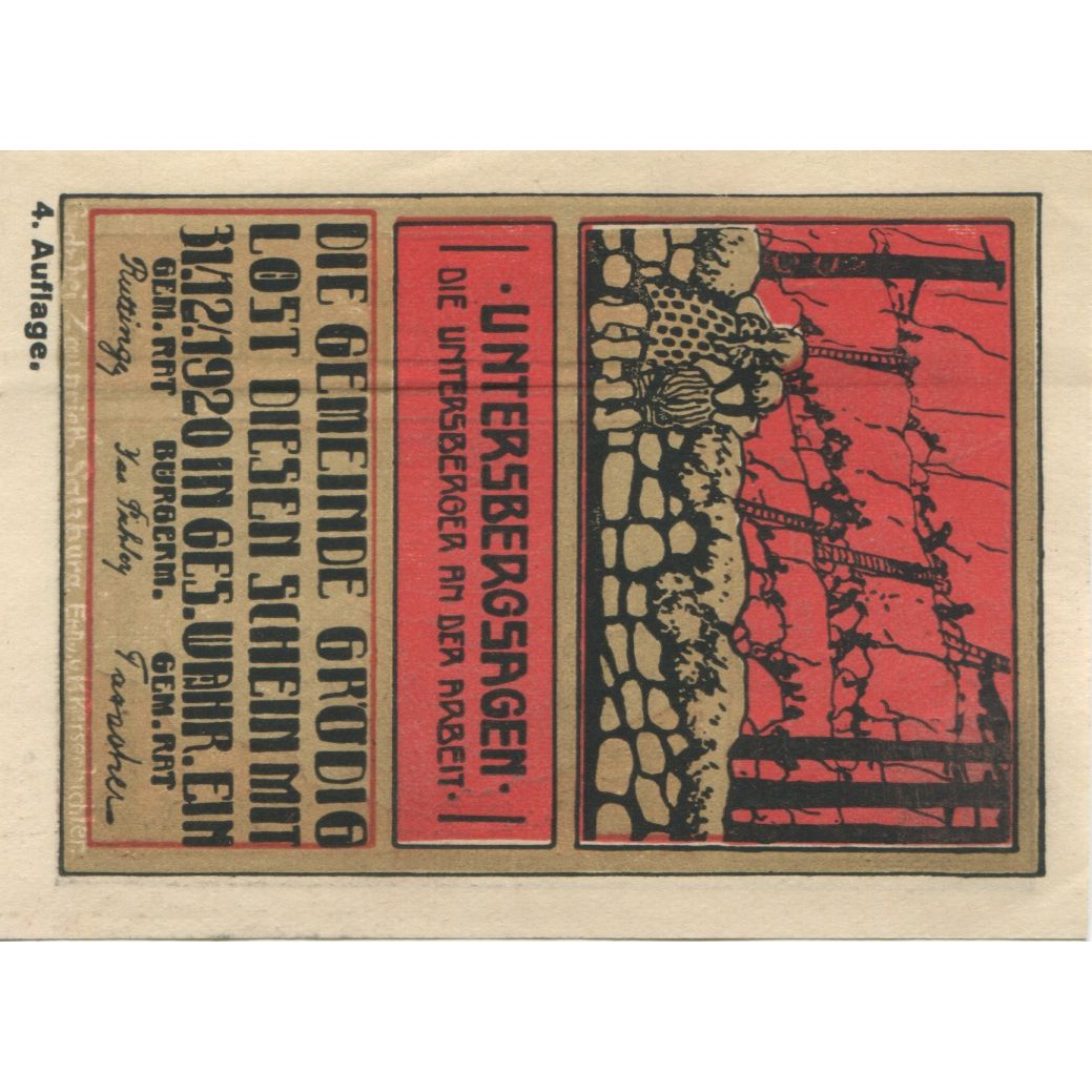 Geldschein, Österreich, Grödig, 30 Heller, fleuve, 1920 UNZ- Mehl:FS 290c