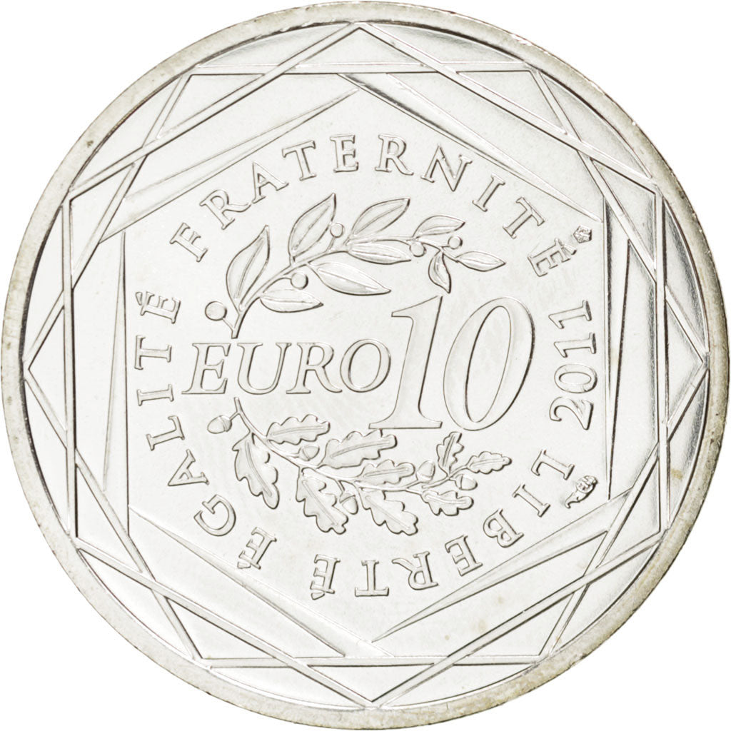 FRANCE, 10 Euro, 2011, Paris, KM #1744, MS(63), Silver, 29, 10.00