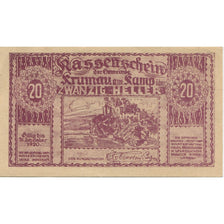 Banknote, Austria, Krumau am Kamp, 20 Heller, paysage, 1920 UNC(63) Mehl:FS 487a
