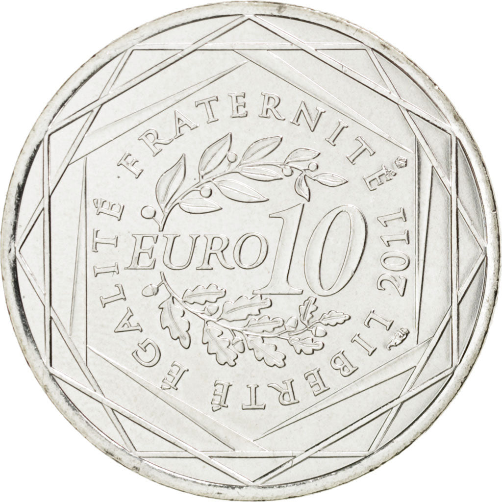 FRANCE, 10 Euro, 2011, Paris, KM #1750, MS(63), Silver, 29, 10.00