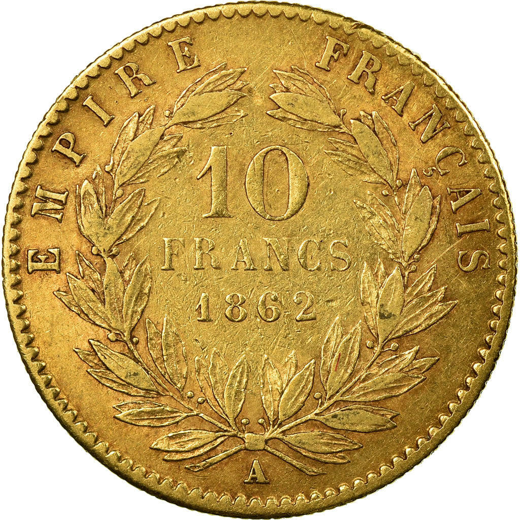 Coin, France, Napoleon III, Napoléon III, 10 Francs, 1862, Paris, EF(40-45)