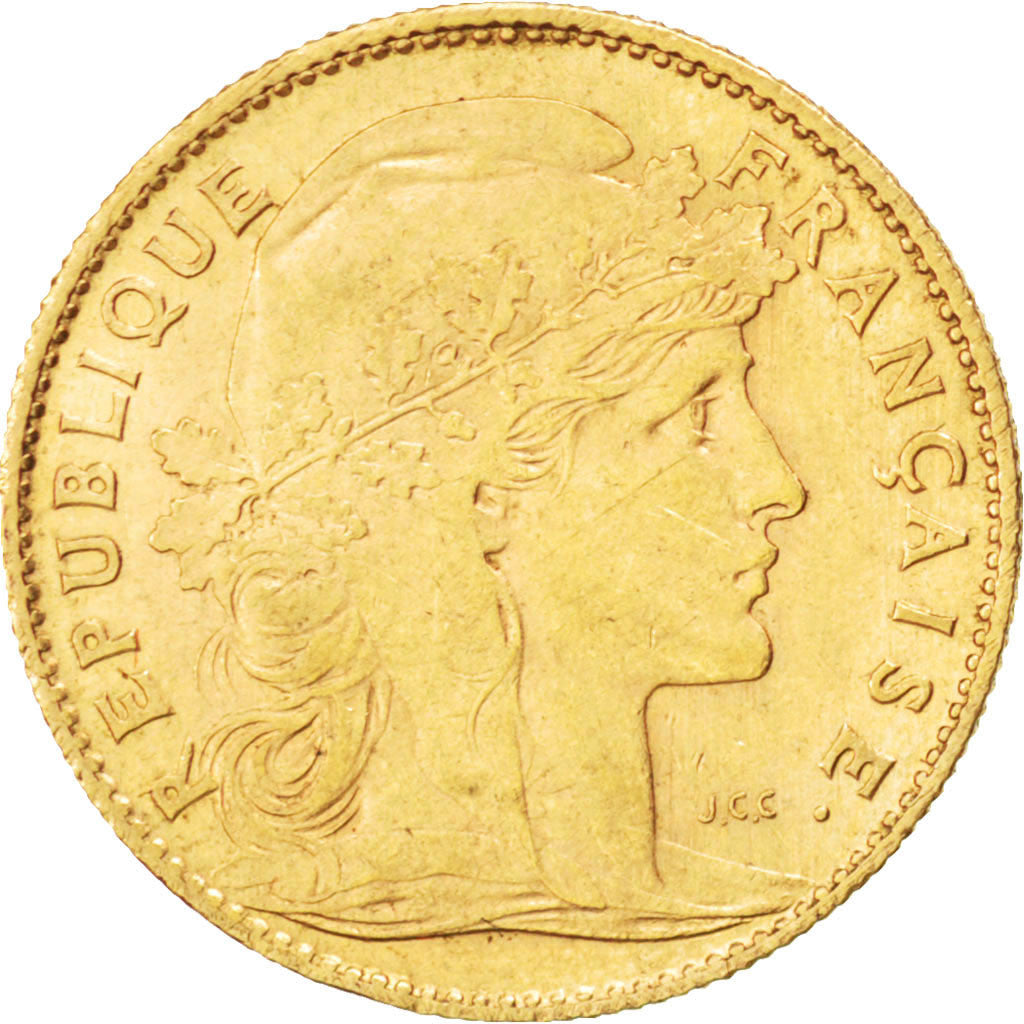 Francia, Marianne, 10 Francs, 1905, Paris, BB+, Oro, KM:846, Gadoury:1017
