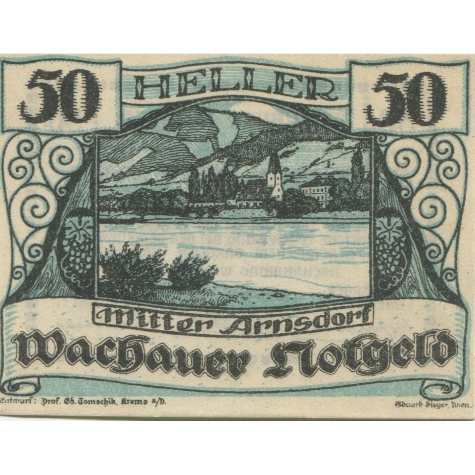 Geldschein, Österreich, Arnsdorf, 50 Heller, fleuve 1920-09-30 UNZ- Mehl:FS 1122