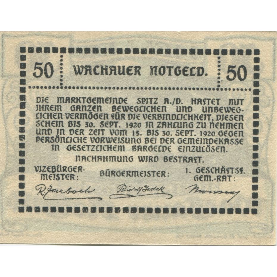 Geldschein, Österreich, Arnsdorf, 50 Heller, fleuve 1920-09-30 UNZ- Mehl:FS 1122