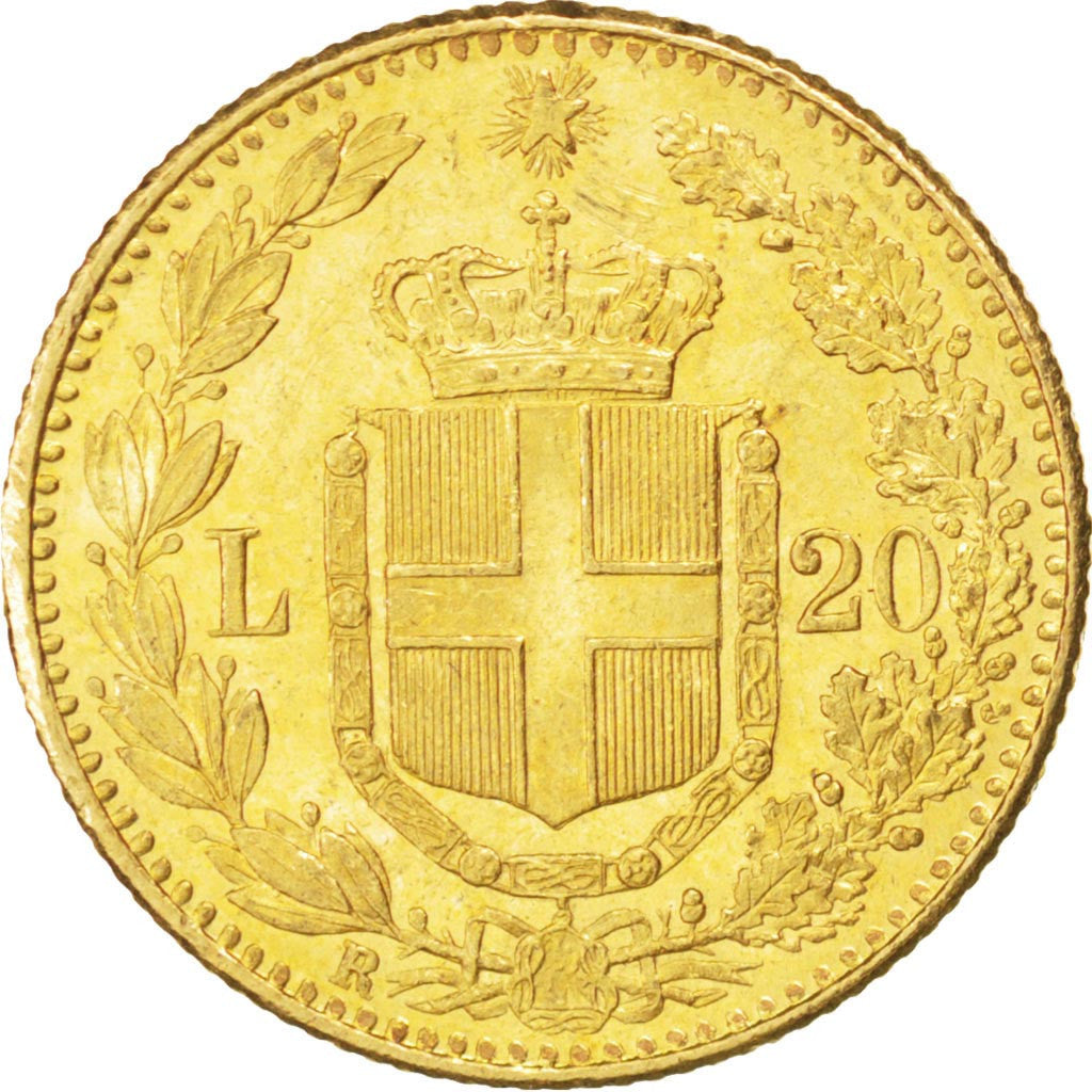 Italie, Royaume, Umberto Ier, 20 Lire 1891 Rome, KM 21