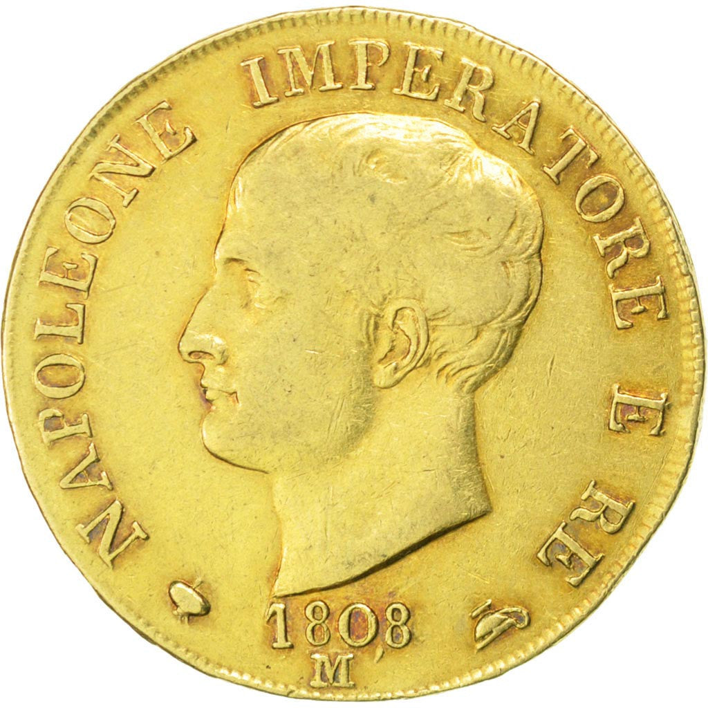 Münze, Italien Staaten, KINGDOM OF NAPOLEON, Napoleon I, 40 Lire, 1808, Milan