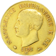 Münze, Italien Staaten, KINGDOM OF NAPOLEON, Napoleon I, 40 Lire, 1808, Milan