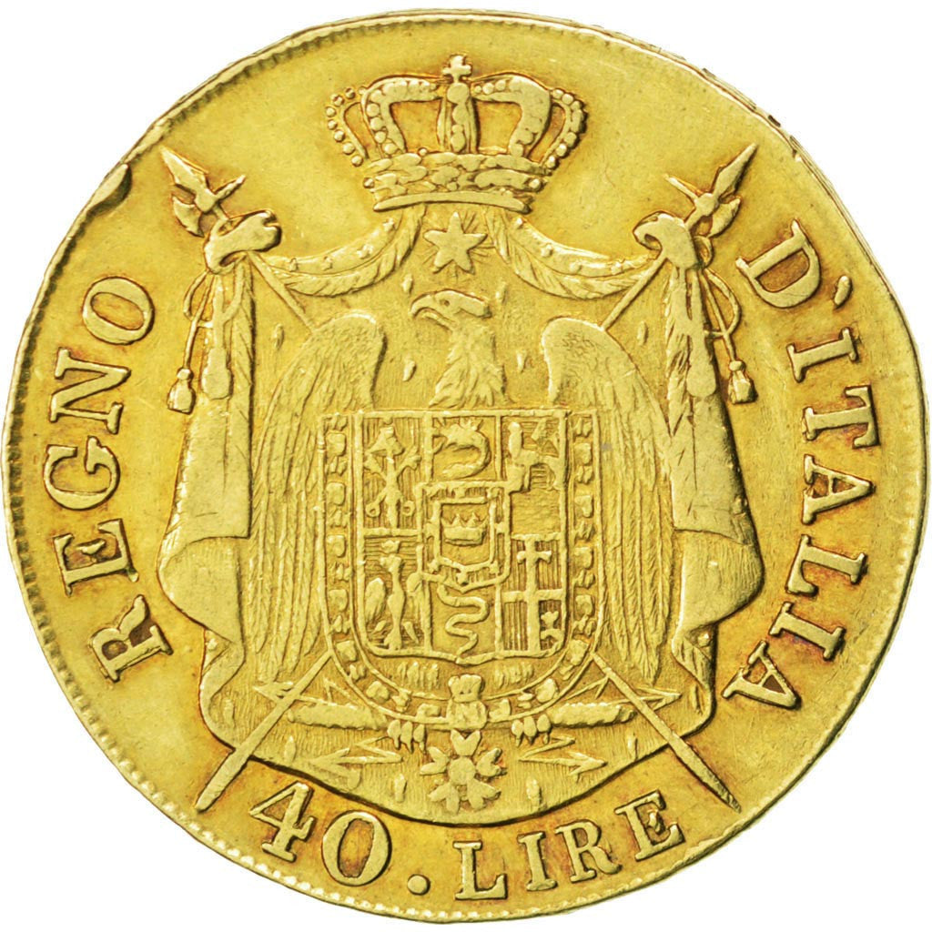 Münze, Italien Staaten, KINGDOM OF NAPOLEON, Napoleon I, 40 Lire, 1808, Milan