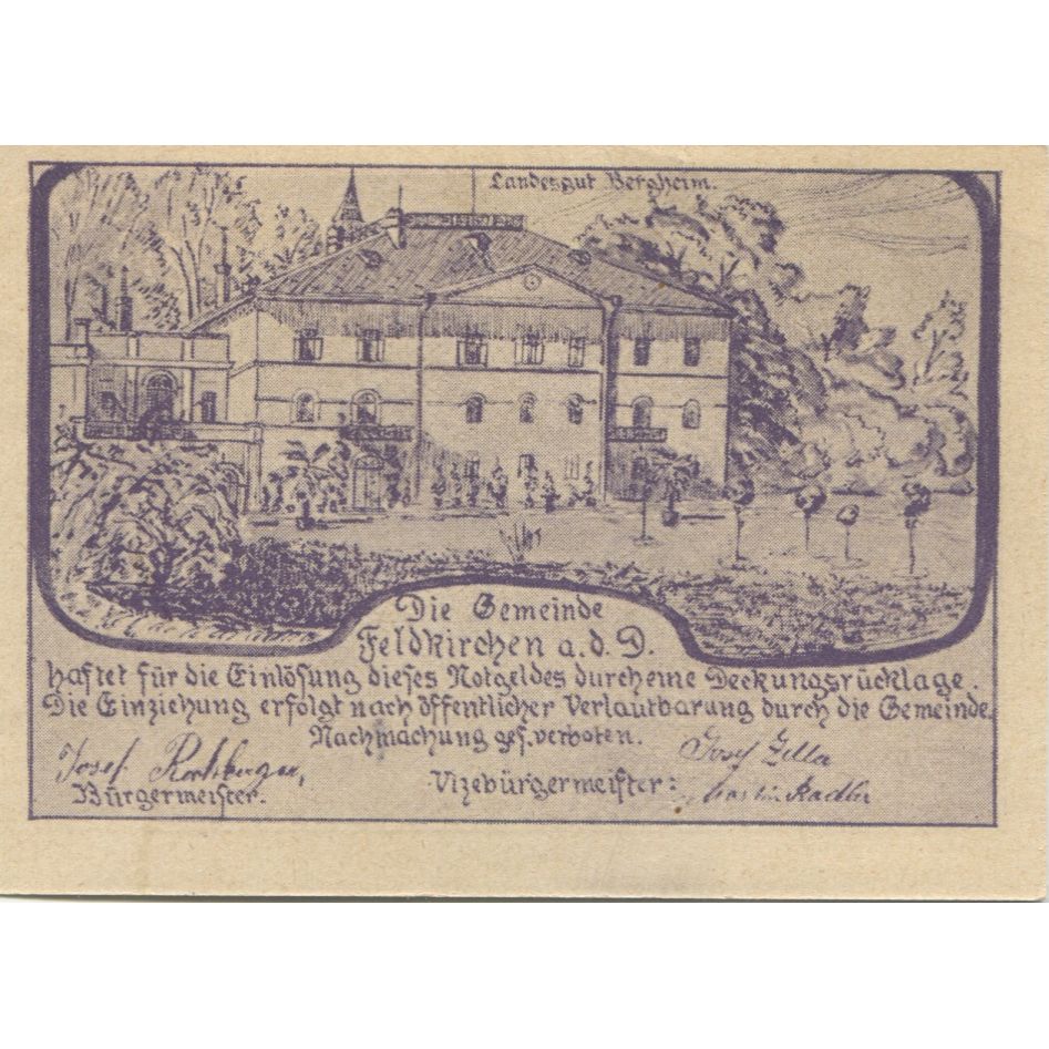 Banknote, Austria, Feldkirchen, 30 Heller, village, 1920, UNC(63), Mehl:FS 197a