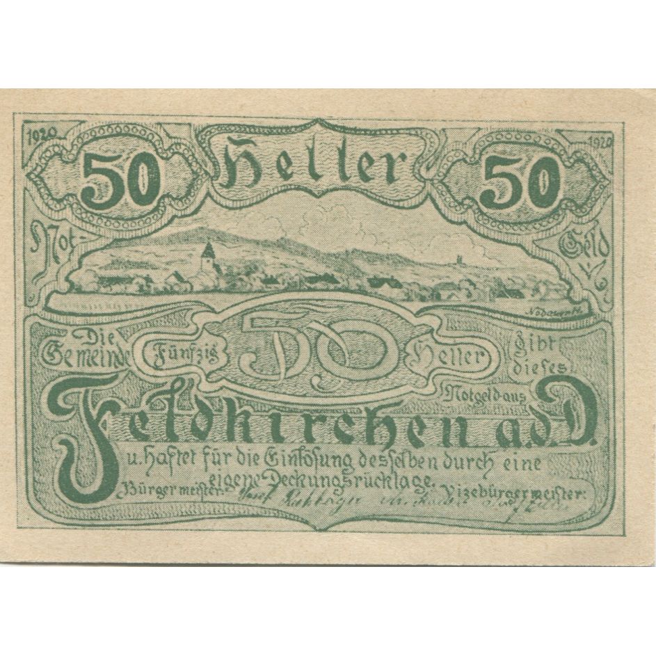 Geldschein, Österreich, Feldkirchen, 50Heller, village, 1920, UNZ-, Mehl:FS 197a