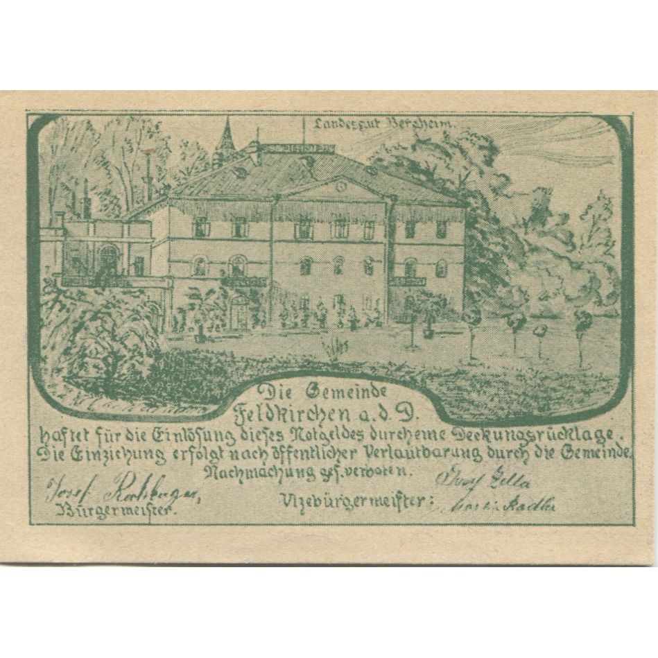 Geldschein, Österreich, Feldkirchen, 50Heller, village, 1920, UNZ-, Mehl:FS 197a
